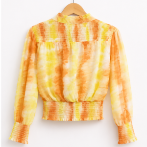 Sunset Bloom Sheer Tie-Up Top
