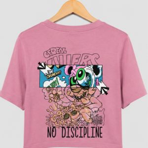 Pink Cartoon Graphic Oversized T-Shirt