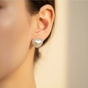 Heart Pearl Studs