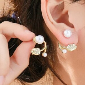 Pearl Crescent Earrings